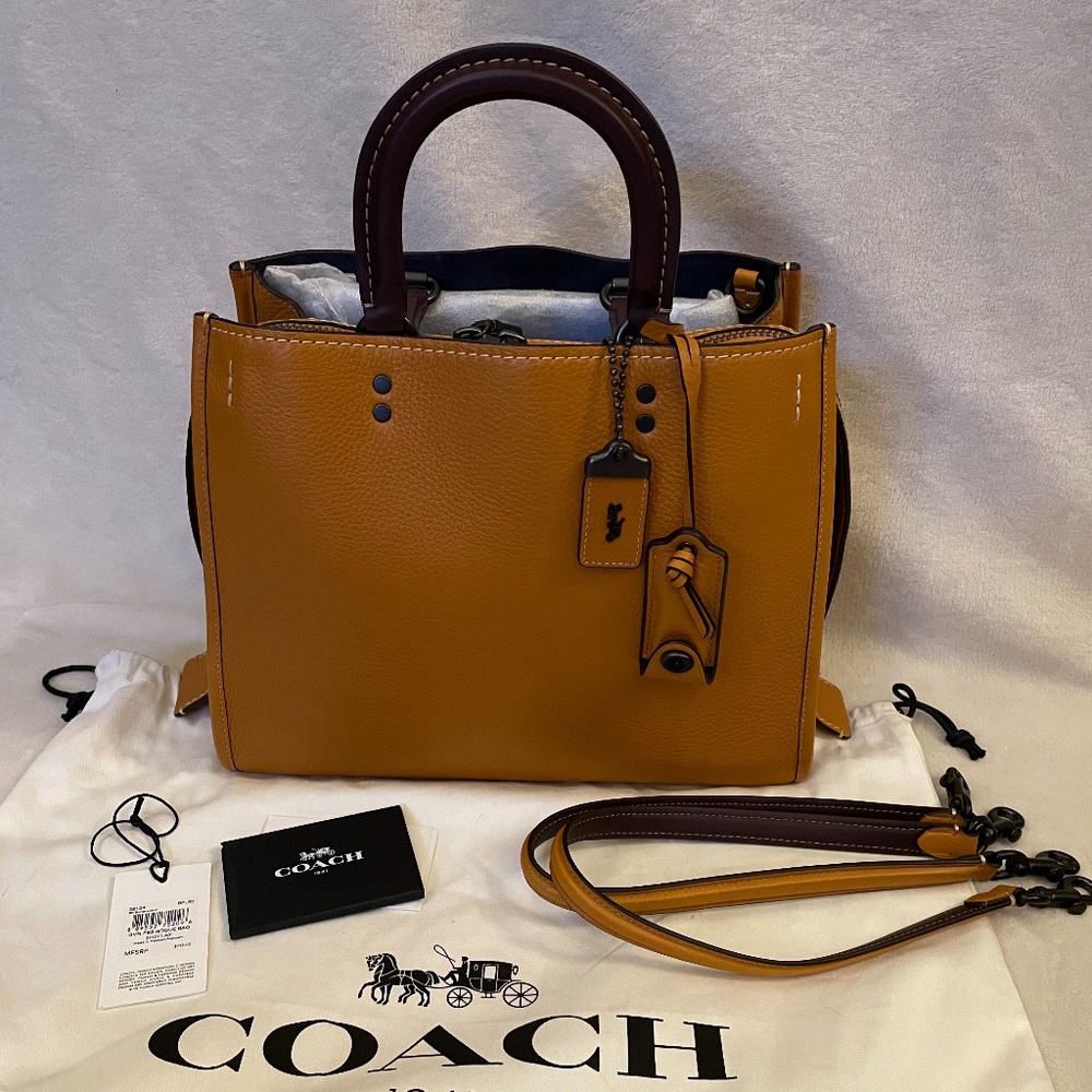 Coach Rogue 30 Butterscotch 1941 Glovetanned Leather Satchel Bag